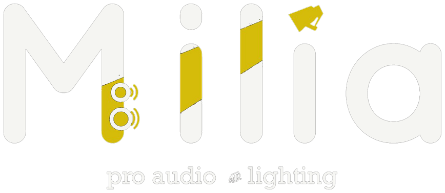 Logo Milia, pro audio and lighting
